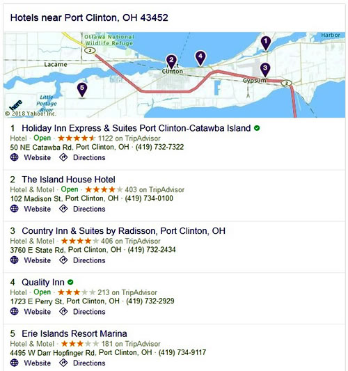 Hotels near Port Clinton, OH 43452